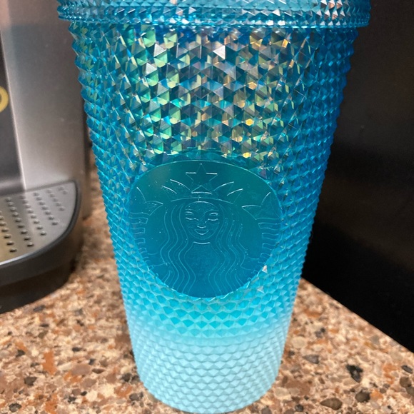 Starbucks Other - New Starbucks Glacier Bling Blue Cold Cup With Straw 16oz Grande Size